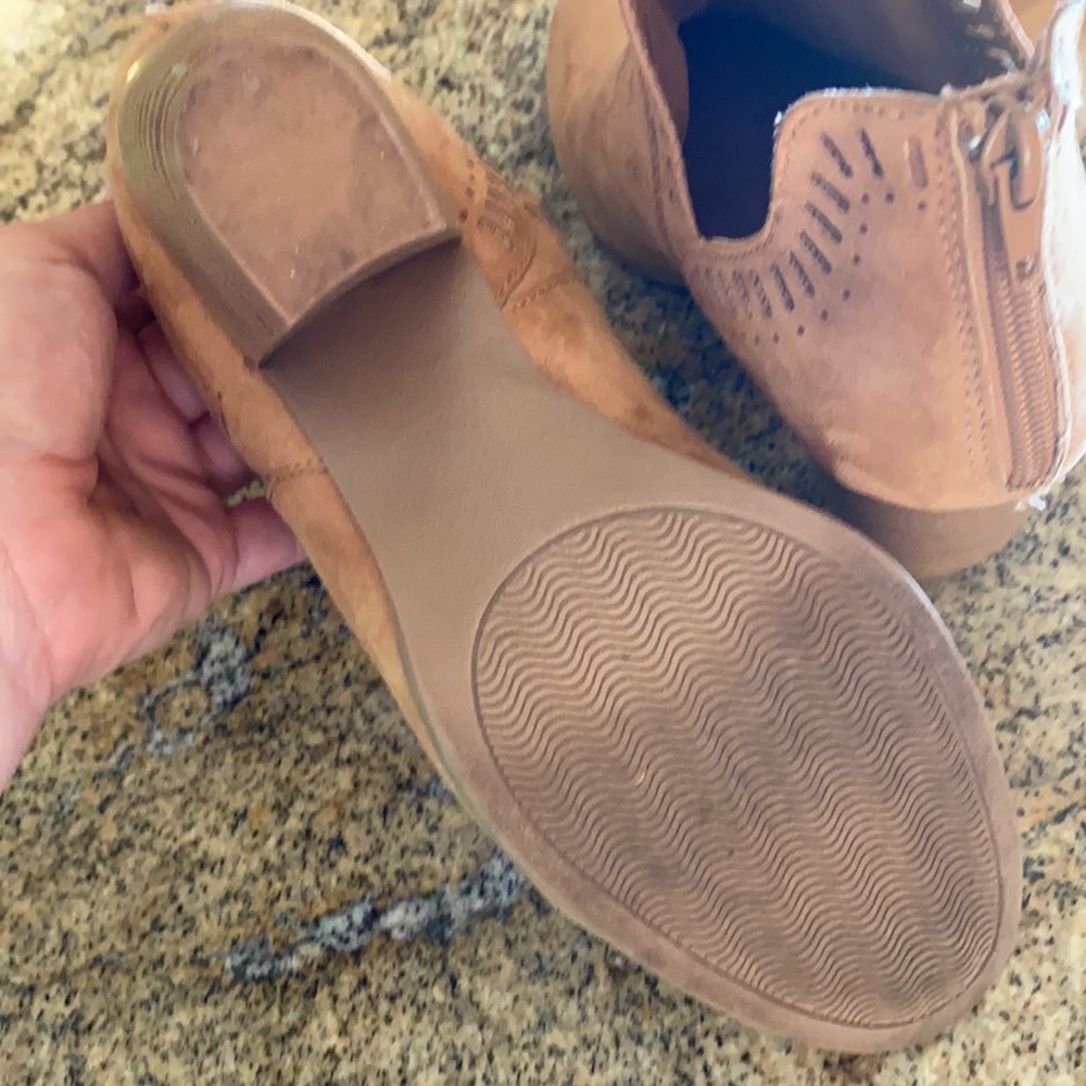 Camel suede feeling heel boots - Picture 4 of 4